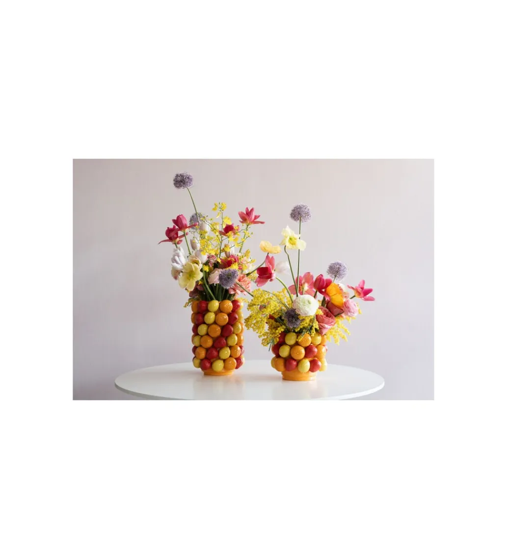 Wazon FRUIT PARADE 20 cm czerwono żółty*KDesign Discount