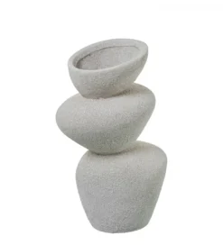 Wazon KATAM 30 cm ceramika biały piaskowy*Exclusivas Hot
