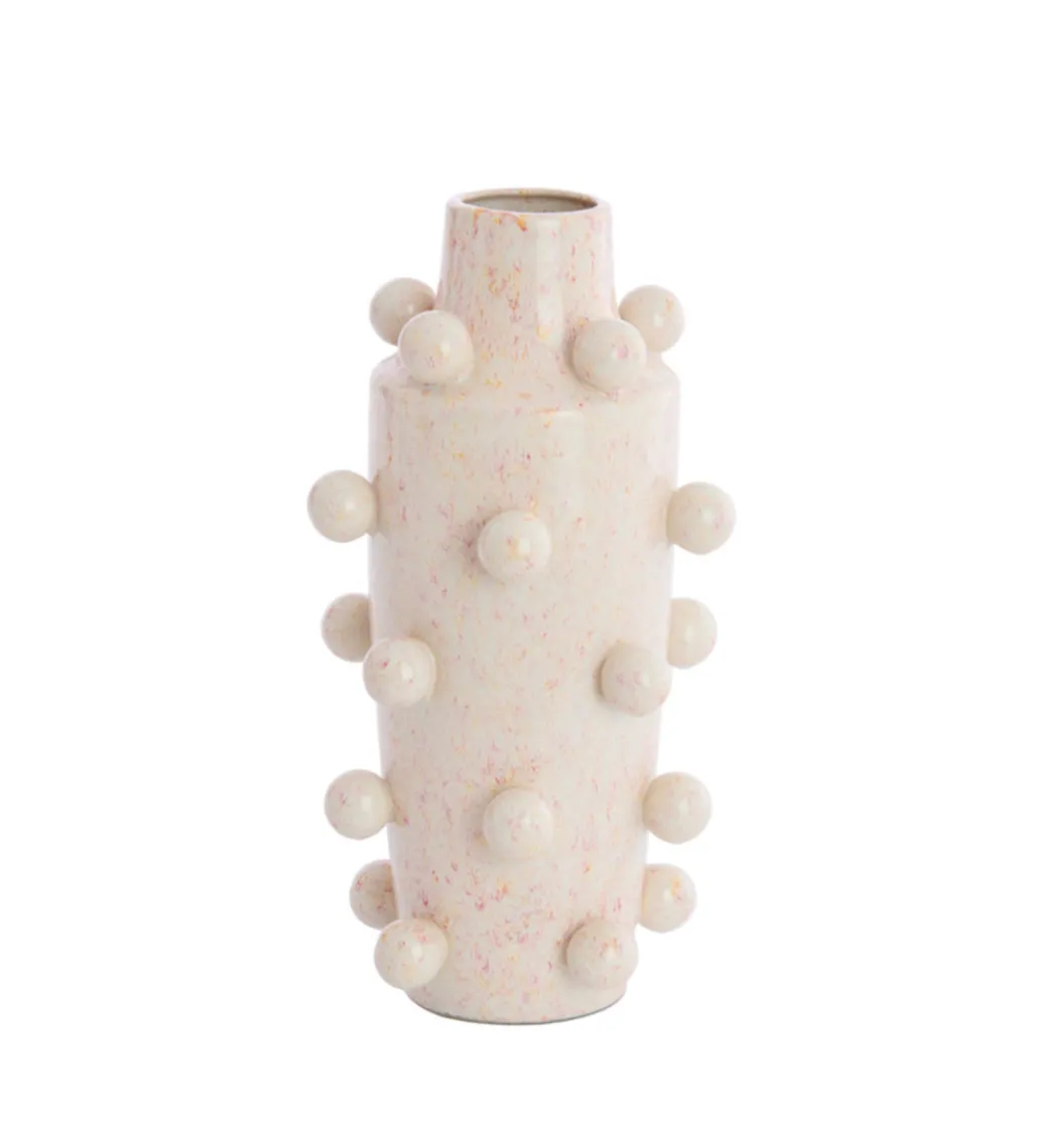 Wazon MOLLY 43 cm ceramika różowy biały*L&L Discount