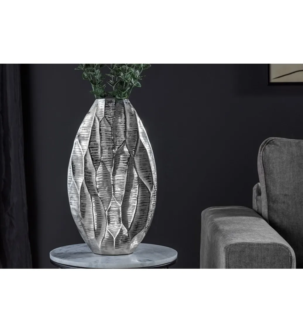 Wazon ORGANIC 45 cm srebrny*Invicta Interior Discount