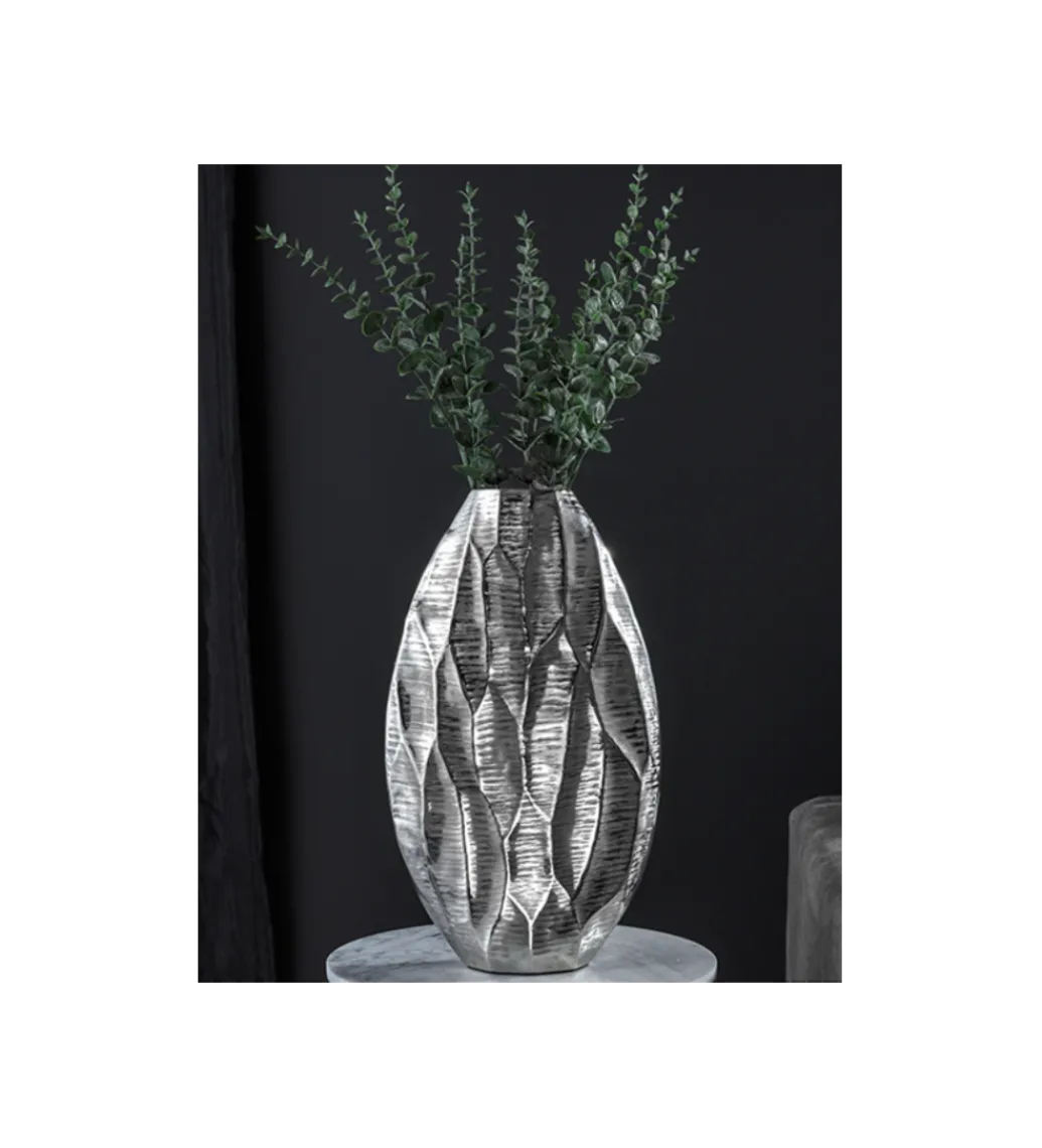 Wazon ORGANIC 45 cm srebrny*Invicta Interior Discount