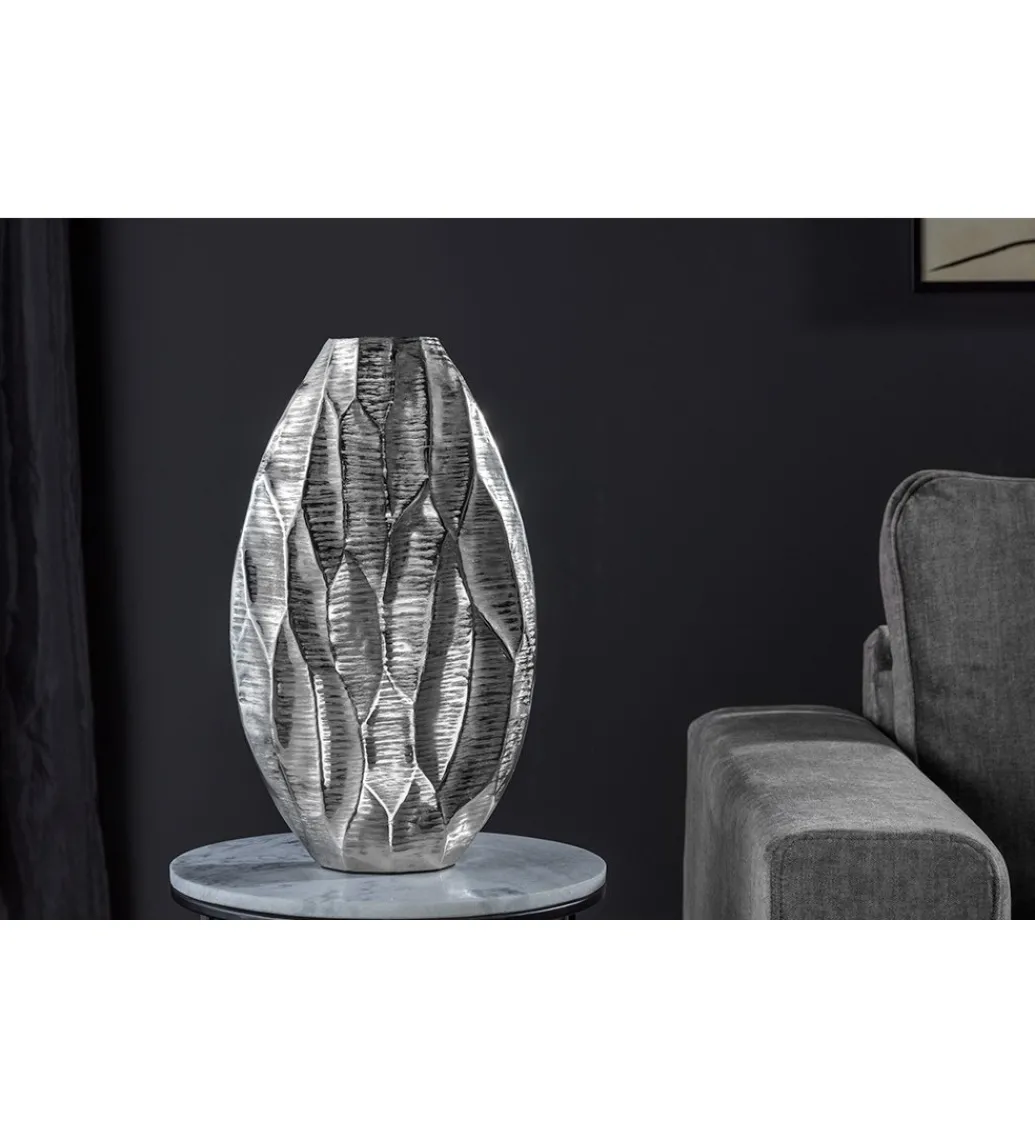 Wazon ORGANIC 45 cm srebrny*Invicta Interior Discount