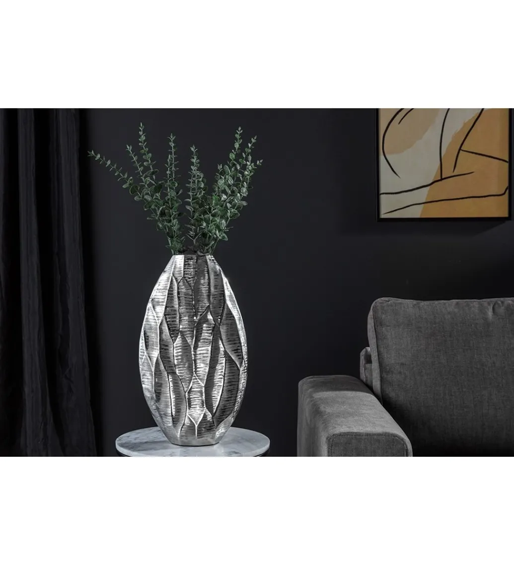 Wazon ORGANIC 45 cm srebrny*Invicta Interior Discount
