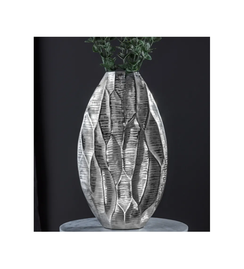 Wazon ORGANIC 45 cm srebrny*Invicta Interior Discount