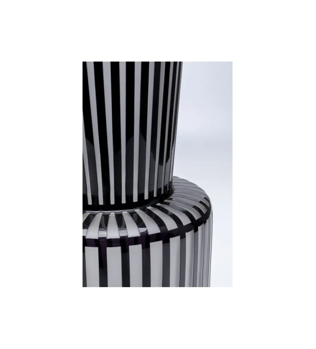Wazon ROULETTE 41 cm czarno biały szklany*KDesign