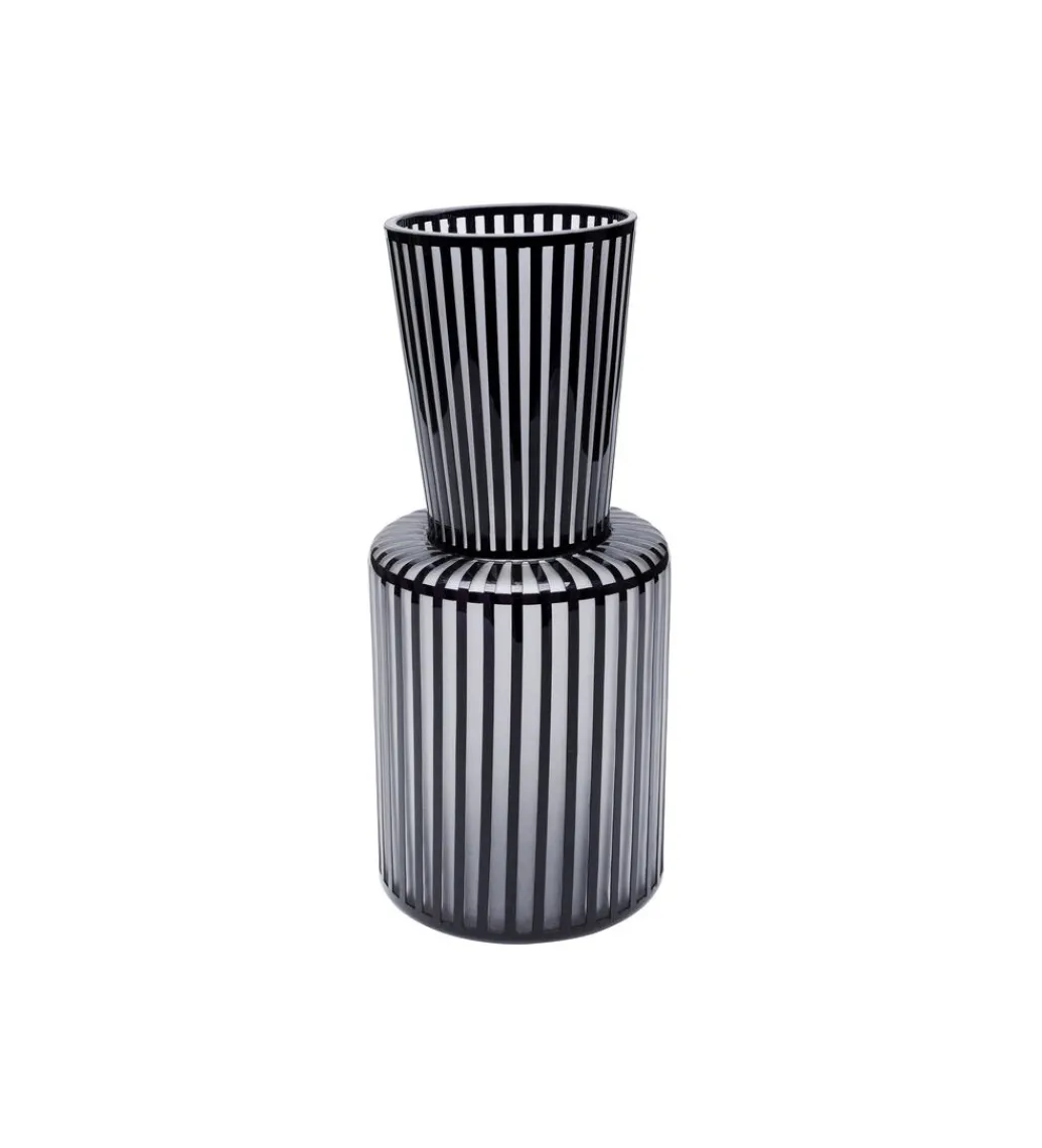 Wazon ROULETTE 41 cm czarno biały szklany*KDesign
