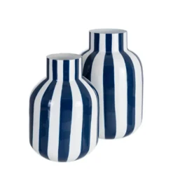 Wazon STRIPERSY 30 cm biały niebieski*Zona-Design New