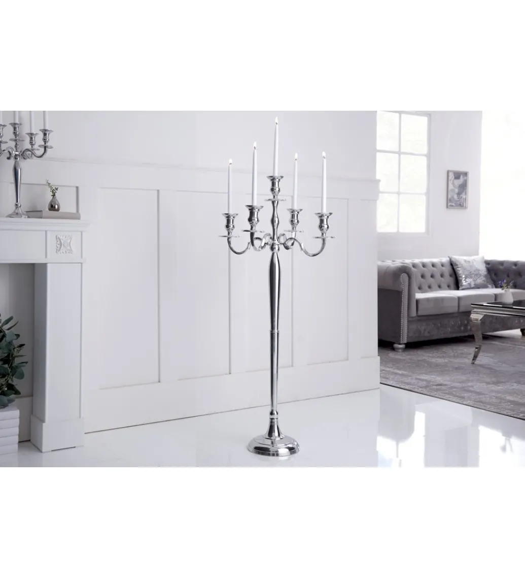 Świecznik 5 - ramienny 120 cm srebrny*Invicta Interior Clearance