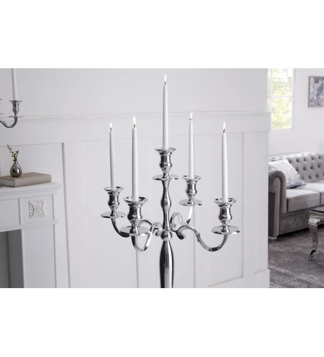 Świecznik 5 - ramienny 120 cm srebrny*Invicta Interior Clearance