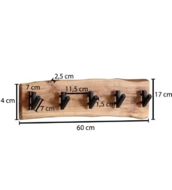 Wieszak HAKI 60 cm drewno akacja*WOHNLING, GERMANY Clearance