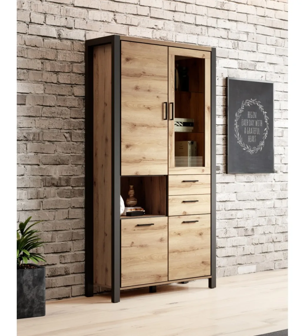 Witryna AKTIV 100 cm w optyce dąb Taurus*Helvetia Sale