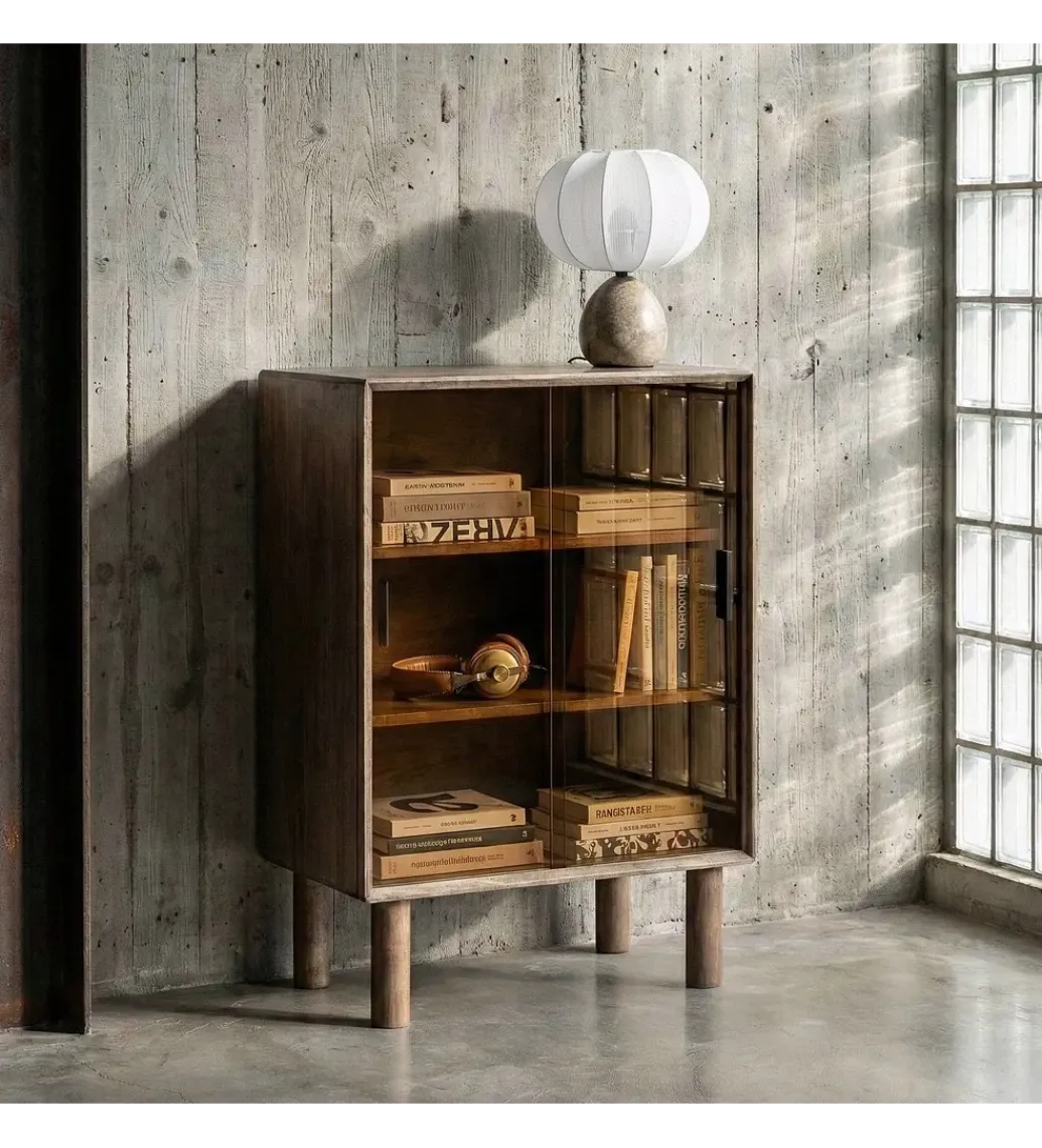 Witryna AMY 100 cm drewno kauczuk*Zona-Design Best