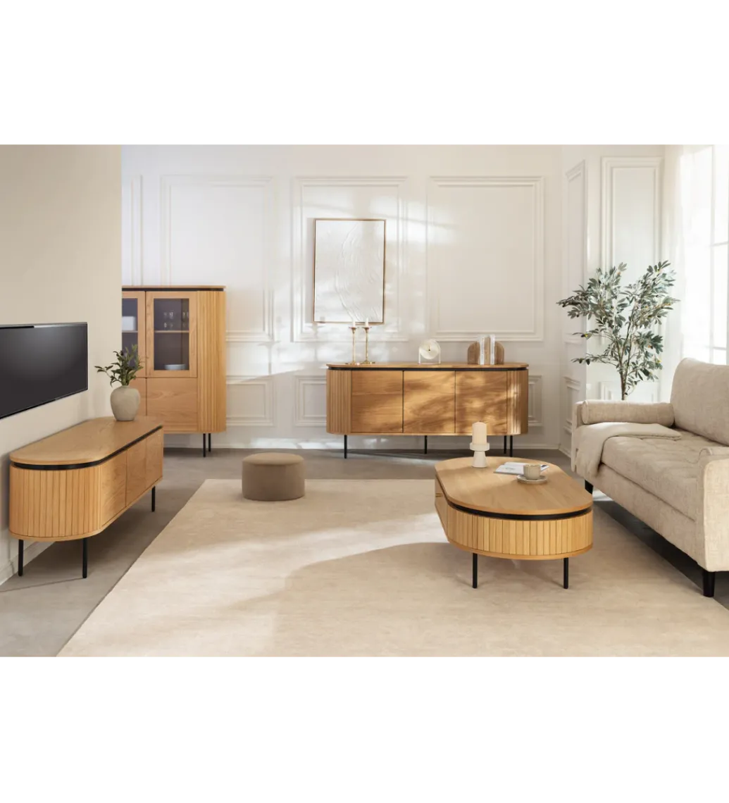 Witryna ATELIER 140 cm kolor naturalnego dębu*Invicta Interior New
