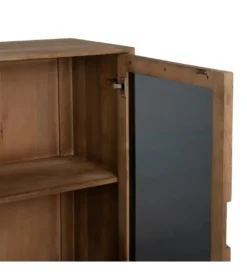 Witryna BURNIE 107 cm ze szklanymi drzwiami z drewno mango*Zona-Design Online