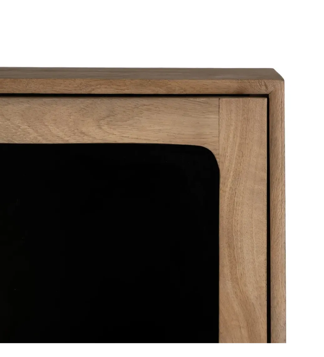 Witryna BURNIE 107 cm ze szklanymi drzwiami z drewno mango*Zona-Design Online