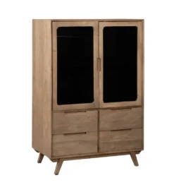 Witryna BURNIE 107 cm ze szklanymi drzwiami z drewno mango*Zona-Design Online