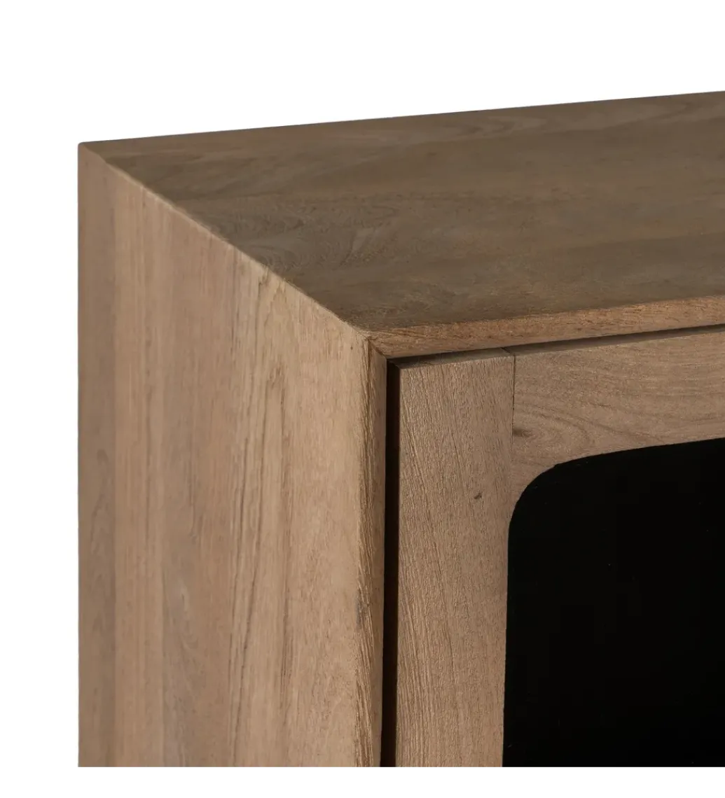 Witryna BURNIE 107 cm ze szklanymi drzwiami z drewno mango*Zona-Design Online