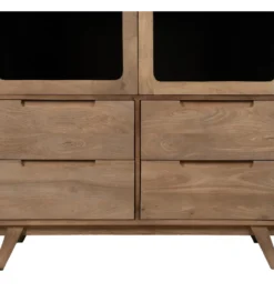 Witryna BURNIE 107 cm ze szklanymi drzwiami z drewno mango*Zona-Design Online