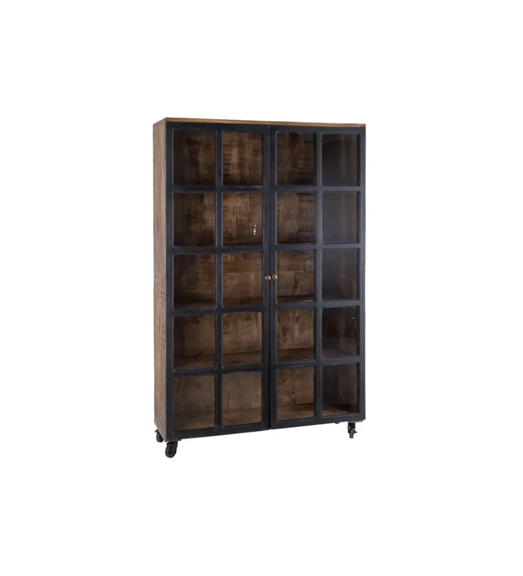 Witryna Iron Craft 115 cm drewno mango czarna*Zona-Design Best