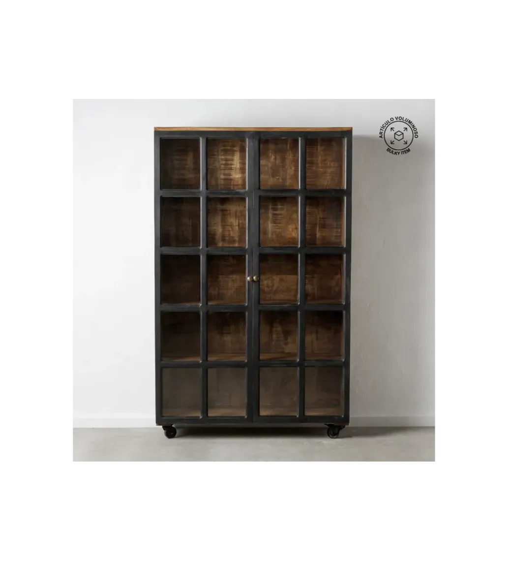 Witryna Iron Craft 115 cm drewno mango czarna*Zona-Design Best