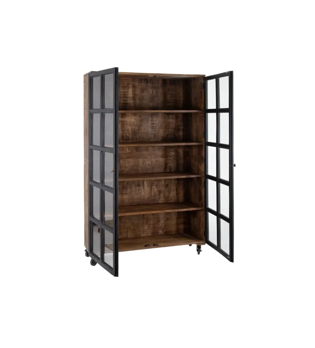 Witryna Iron Craft 115 cm drewno mango czarna*Zona-Design Best
