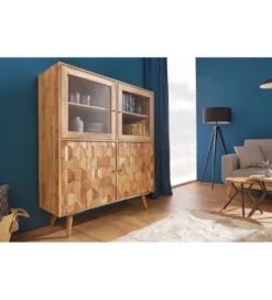 Witryna Komodo Mystic Living 140 cm drewno akacja*Invicta Interior - przedsprzedaż
