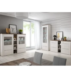 Witryna LARONA 155 cm o wybarwieniu Sonoma Trufel z kolorem Sibiu Larche*Helvetia Sale
