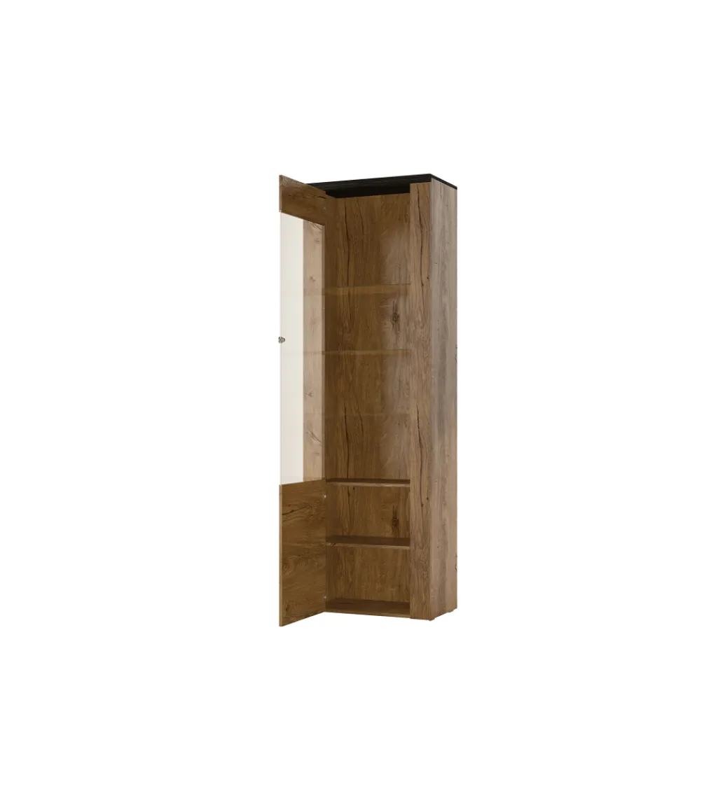 Witryna LARONA 65 Cm O Wybarwieniu Satin Nussbaum z kolorem Touchwood*Helvetia Discount