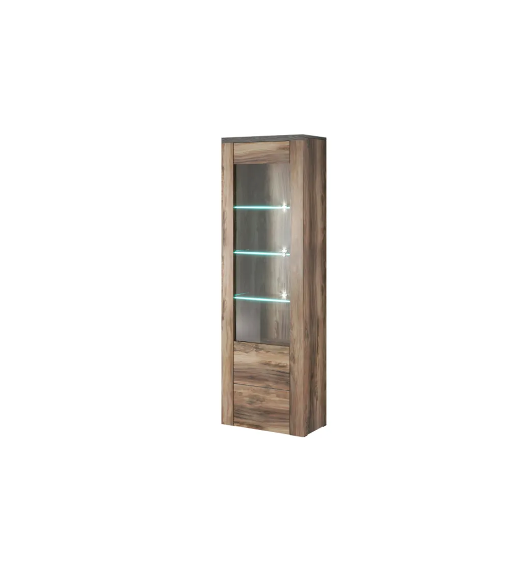 Witryna LARONA 65 Cm O Wybarwieniu Satin Nussbaum z kolorem Touchwood*Helvetia Discount