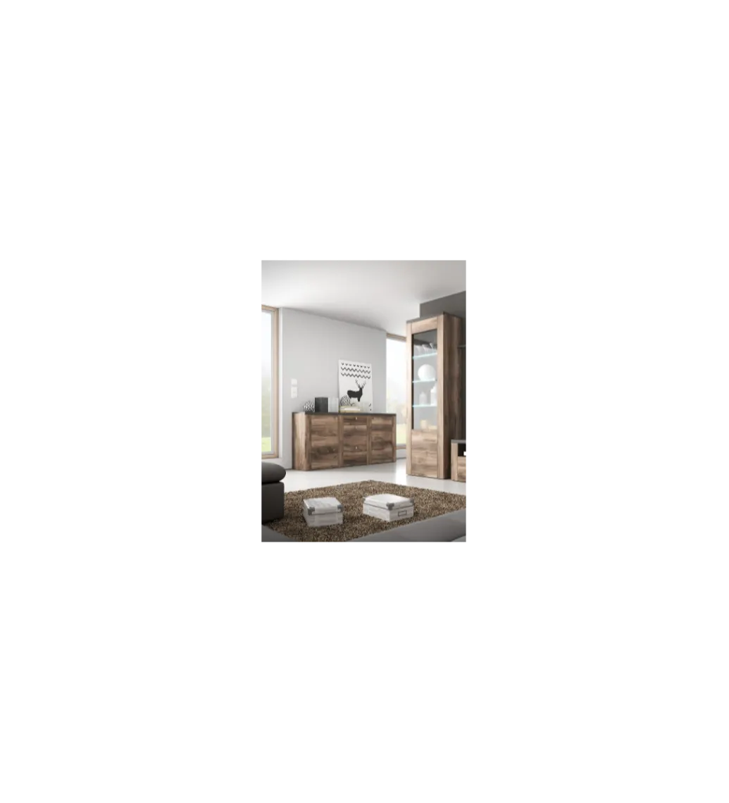 Witryna LARONA 65 Cm O Wybarwieniu Satin Nussbaum z kolorem Touchwood*Helvetia Discount