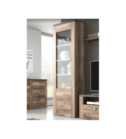 Witryna LARONA 65 Cm O Wybarwieniu Satin Nussbaum z kolorem Touchwood*Helvetia Discount