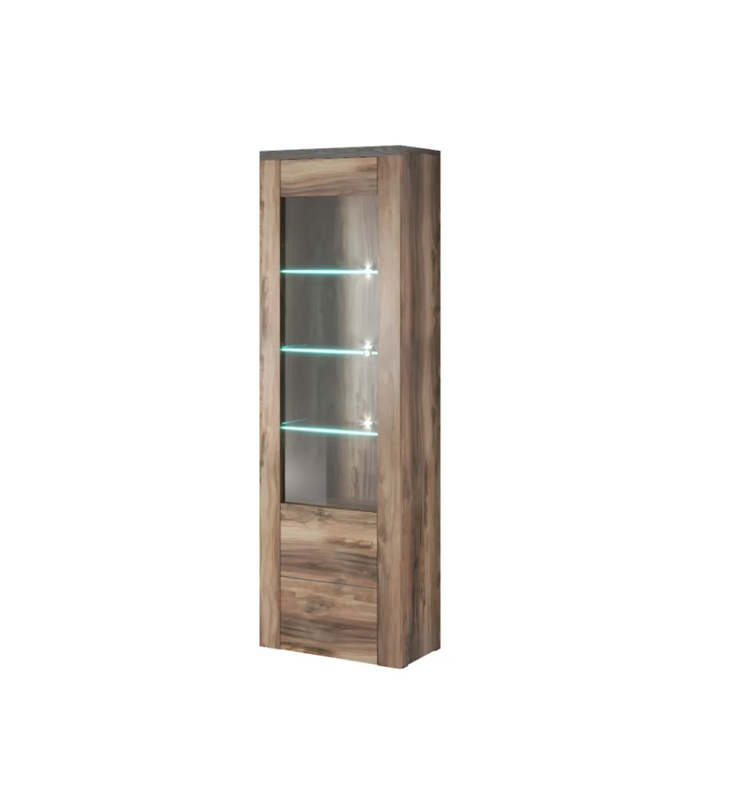 Witryna LARONA 65 Cm O Wybarwieniu Satin Nussbaum z kolorem Touchwood*Helvetia Discount