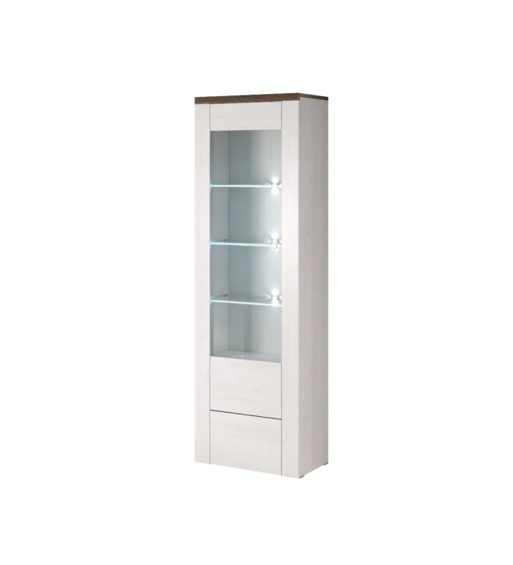 Witryna LARONA 65 cm o wybarwieniu Sonoma Trufel z kolorem Sibiu Larche*Helvetia New