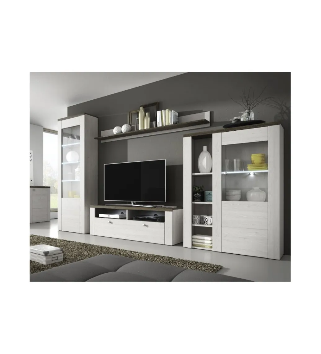 Witryna LARONA 65 cm o wybarwieniu Sonoma Trufel z kolorem Sibiu Larche*Helvetia New