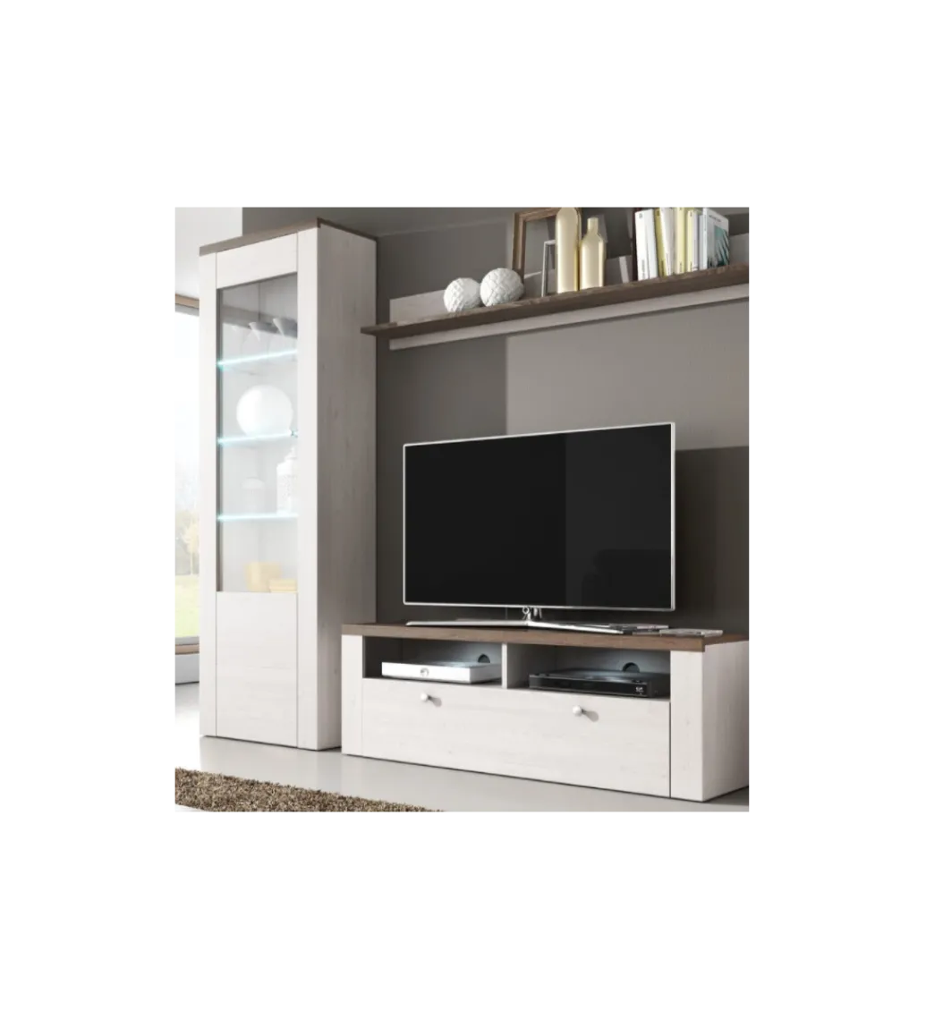 Witryna LARONA 65 cm o wybarwieniu Sonoma Trufel z kolorem Sibiu Larche*Helvetia New