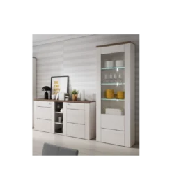 Witryna LARONA 65 cm o wybarwieniu Sonoma Trufel z kolorem Sibiu Larche*Helvetia New