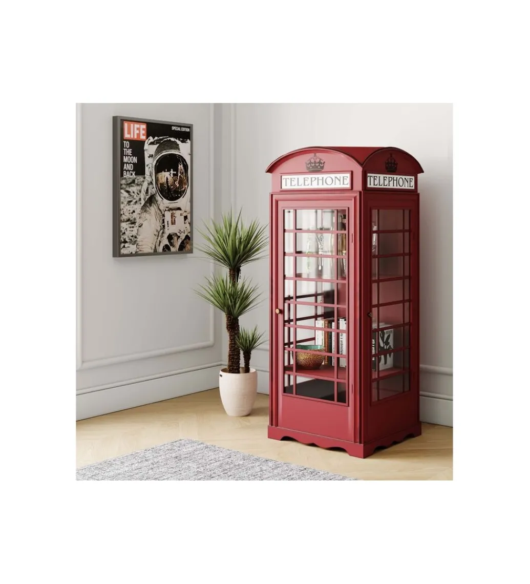 Witryna LONDON TELEPHONE 140 cm czerwona*KARE Outlet