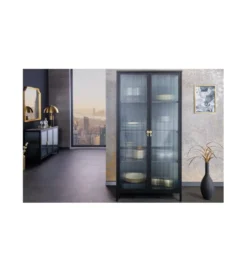Witryna OLIMPIA II 80 cm czarna*Invicta Interior Best