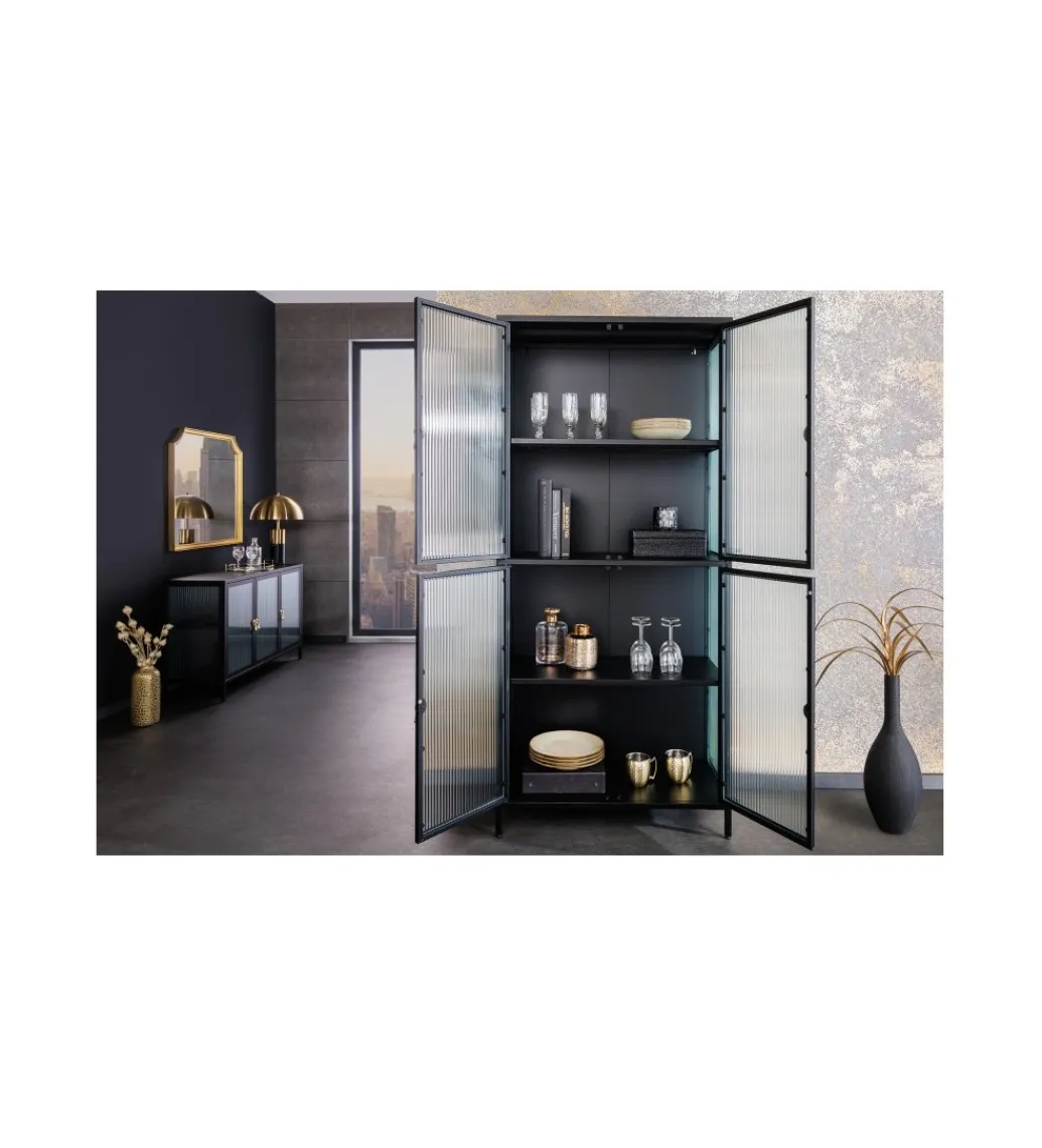 Witryna OLIMPIA II 80 cm czarna*Invicta Interior Discount