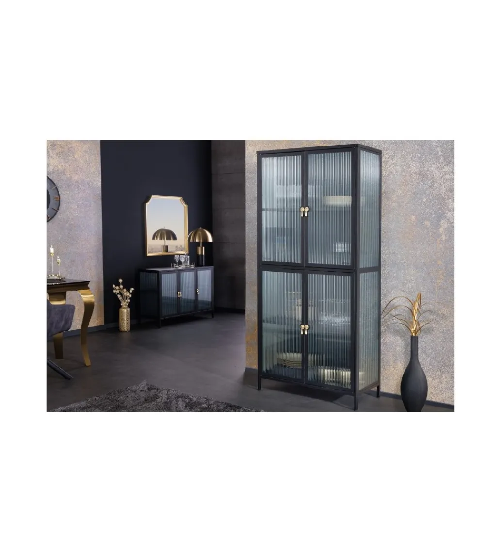 Witryna OLIMPIA II 80 cm czarna*Invicta Interior Discount