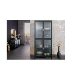 Witryna OLIMPIA II 80 cm czarna*Invicta Interior Discount