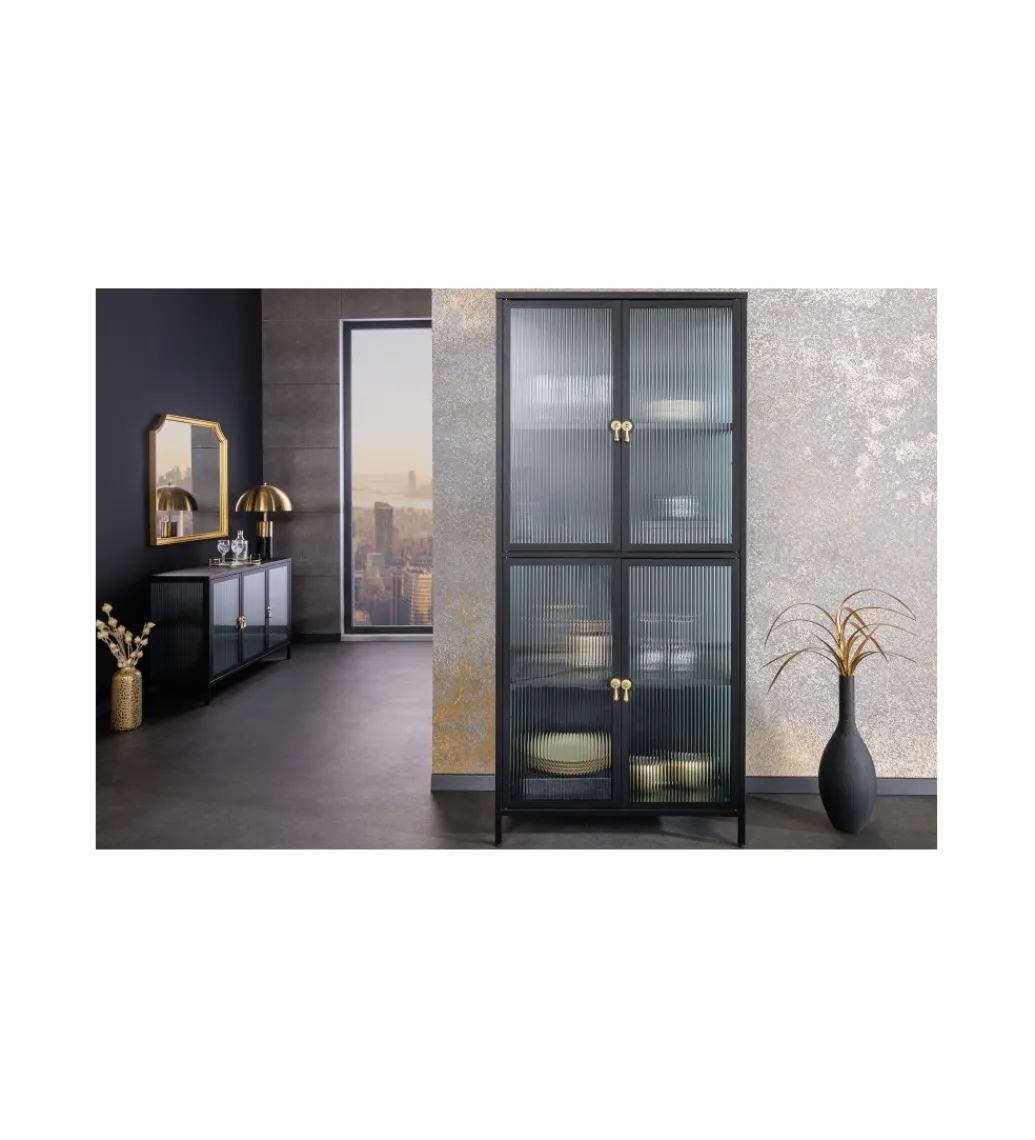 Witryna OLIMPIA II 80 cm czarna*Invicta Interior Discount