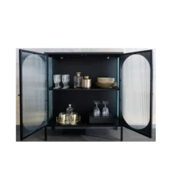 Witryna OLIMPIA III 90 cm czarna*Invicta Interior Online