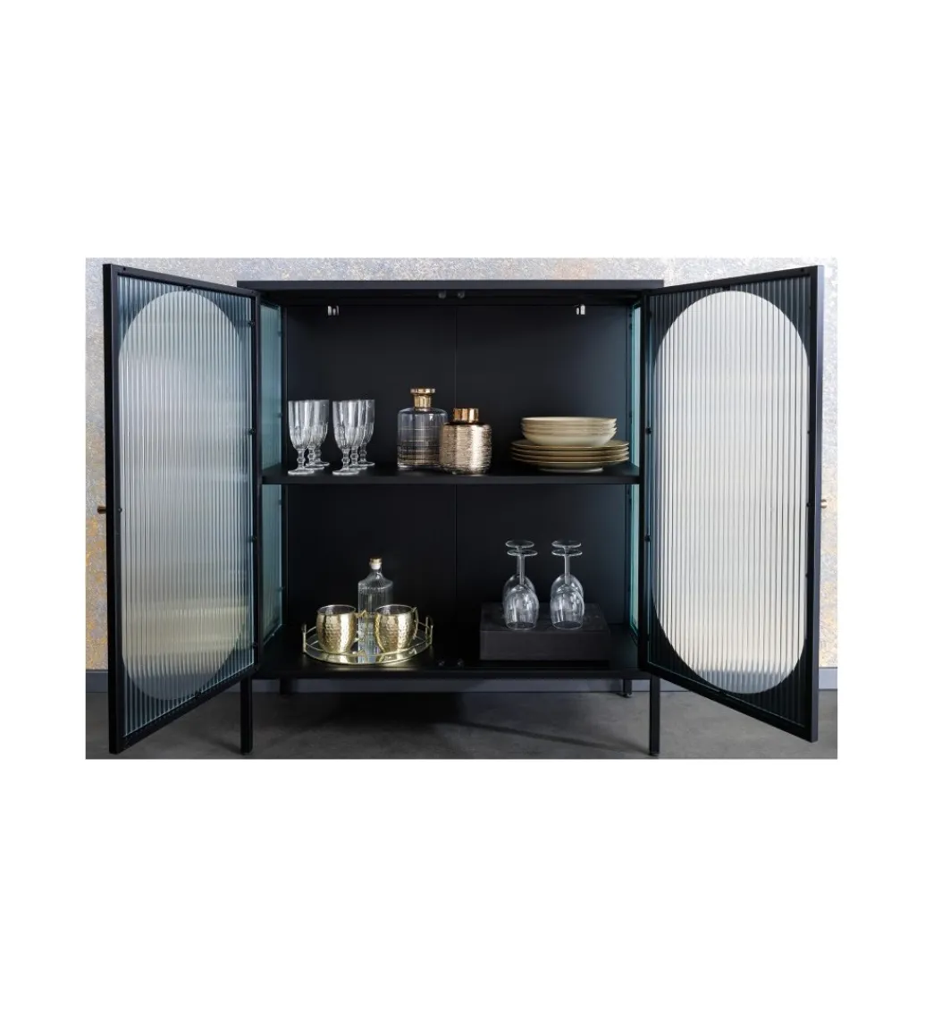 Witryna OLIMPIA III 90 cm czarna*Invicta Interior Online