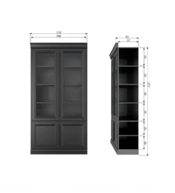 Witryna ORGANIZE 215 cm drewno sosna czarny mat*WOOOD Online