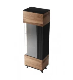Witryna RANDOM 60 cm w kolorze dąb wotan z kolorem czarnym*Halmar New