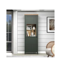 Witryna STANTON 69 cm w optyce dębu Evoke Ciemnozielony*MCA Linia Włoska New