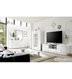 Witryna szklana MIRO 120 cm biała*MCA Linia Włoska Discount