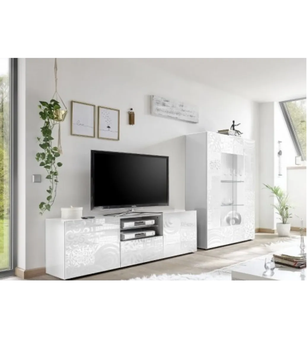 Witryna szklana MIRO 120 cm biała*MCA Linia Włoska Discount
