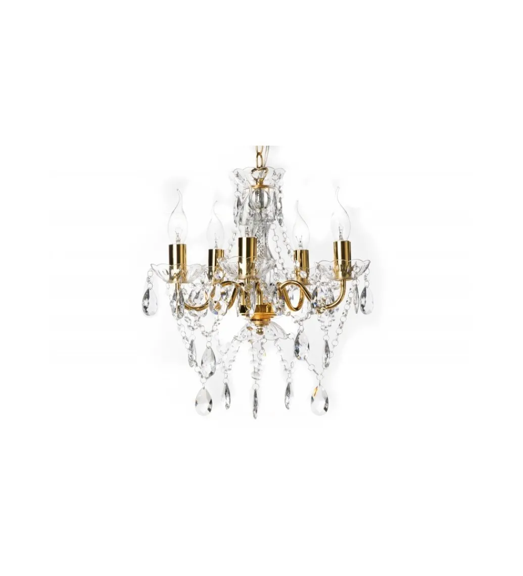 Żyrandol Karat S 40 cm 5 ramion złoty*Invicta Interior Clearance